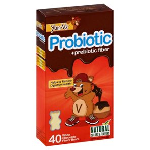 YUM V'S Probiotic Plus Fiber, White Chocolate, 40 Count
