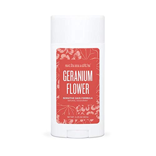 Schmidt's Natural Deodorant for Sensitive Skin - Geranium Flower, 3.25 ounces. Stick for Women and Men