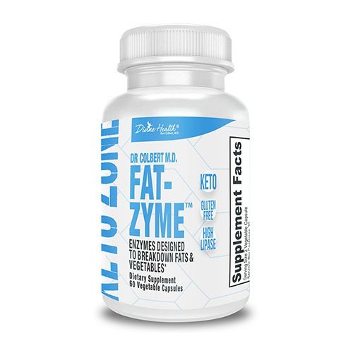 Dr. Colbert's Keto Zone Fat-Zyme - Ketogenic Digestive Enzymes - HIgh Lipase - Vegan & Vegetarian Enzyme - 30 Day Supply - Contains High Quantities of Enzymes That Break Down Veggies & Fats