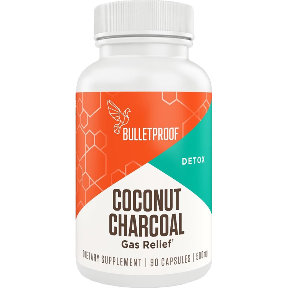 Bulletproof Coconut Charcoal, Supports Better Digestion and Gas Relief (90 Capsules)