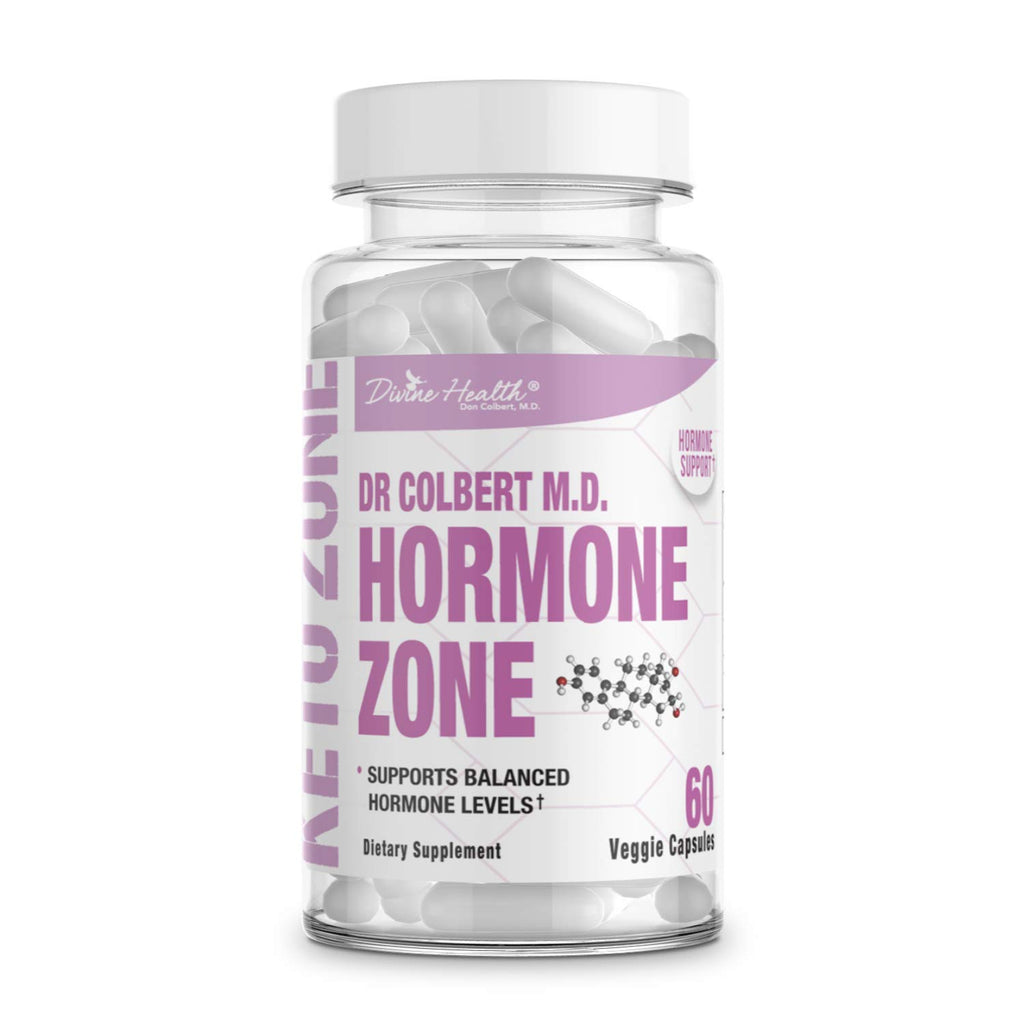 Divine Health Dr.Colbert's Hormone Zone for Health Hormone Levels Vitamins D3, K2 and Diindolylmethane (DIM)