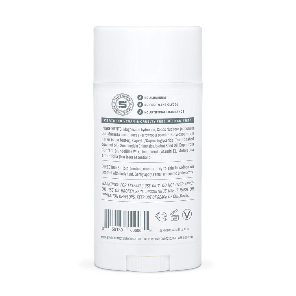 Schmidt's Natural Deodorant for Sensitive Skin - Tea Tree, 3.25 ounces. Stick for Women and Men