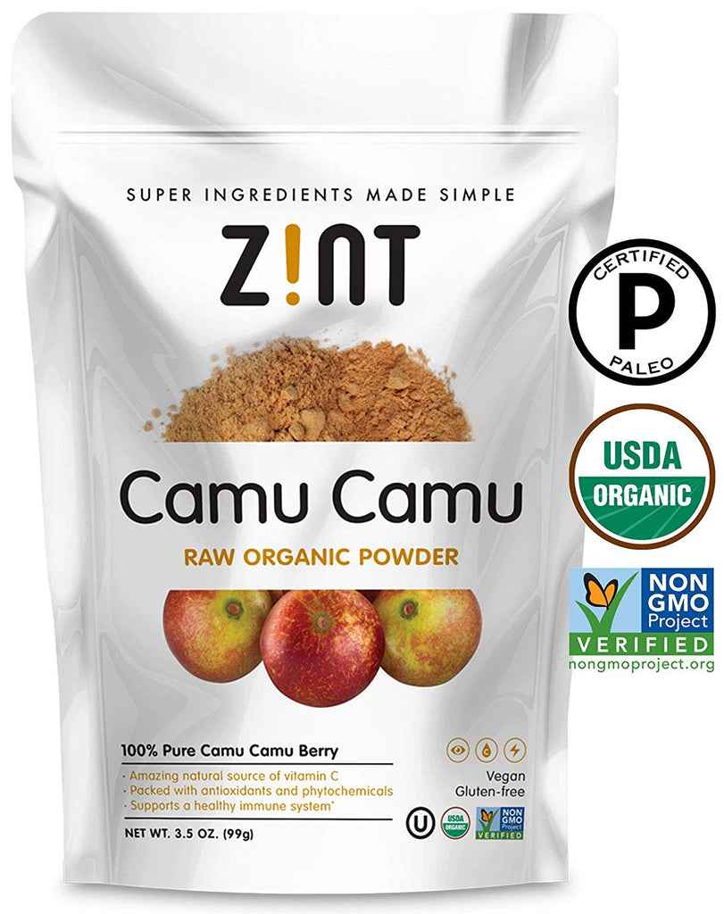 Camu Camu Powder, Natural Vitamin C by Zint: Raw Organic Antioxidant Superfood - Immune Support Booster & Anti Aging - Non GMO, Super Vitamin C Berry (3.5 oz)
