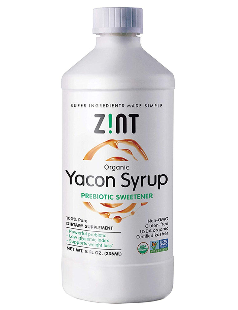 Zint Organic Yacon Syrup for Weight Loss - Paleo-Certified Prebiotic Fiber, Natural Sweetener, Non GMO, Pure Yacon Root Superfood - Natural Diet Supplement (8 fl oz)