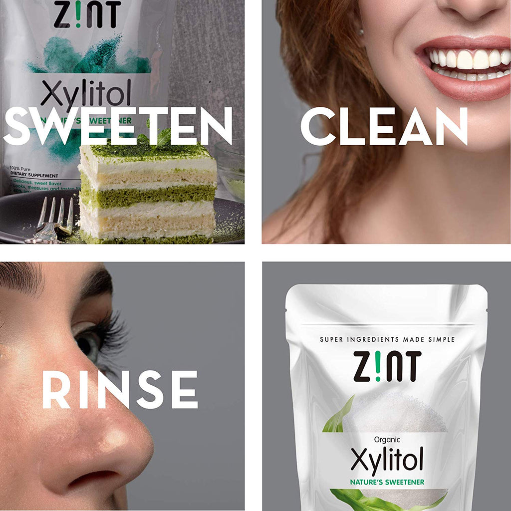 Zint Organic Xylitol Sweetener (16 oz): USDA Certified Natural Sugar Free Substitute, Non GMO, Low Glycemic Index, Measures & Tastes Like Sugar