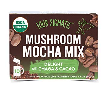Four Sigmatic Mushroom Mocha, USDA Organic Coffee and Cacao with Chaga mushrooms, Vegan, Paleo, 10 Count