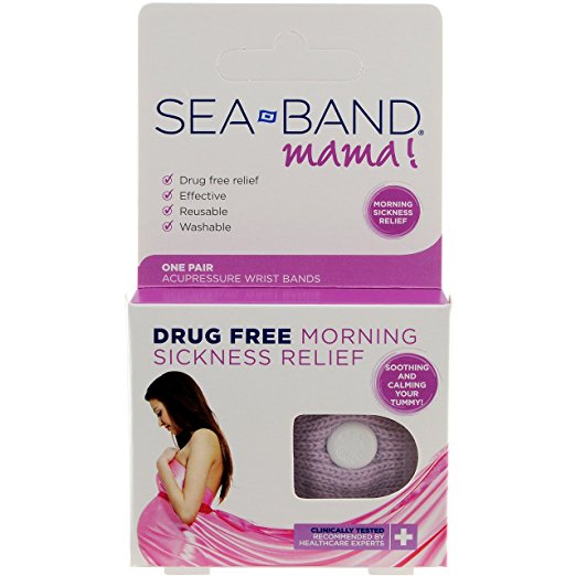 SEA-BAND Mama Wristband Natural Nausea Relief, 1 Pair, Colors May Vary