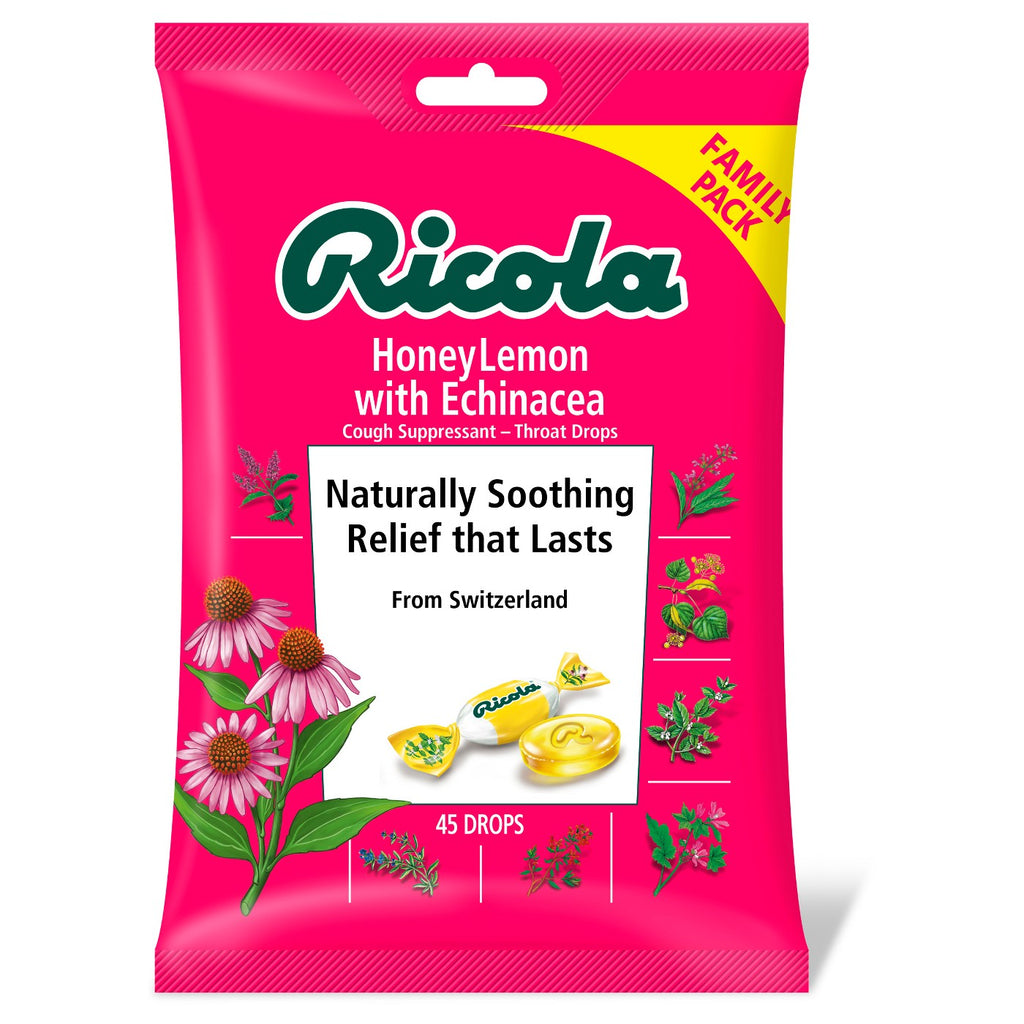 Ricola Cough Throat Drops - Honey Lemonwith Echinacea - 45ct