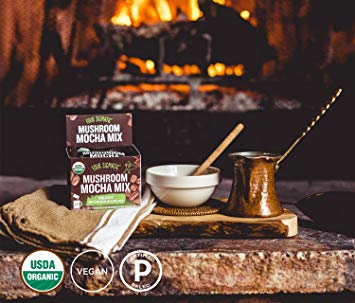 Four Sigmatic Mushroom Mocha, USDA Organic Coffee and Cacao with Chaga mushrooms, Vegan, Paleo, 10 Count