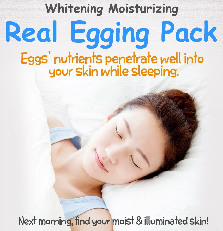 Real Egging Pack Moisturizing, Whitening, Pore Tightening, Elasticity, Revitalizing, Skin Gloss, Exfoliating, Nourishing (4PACKS